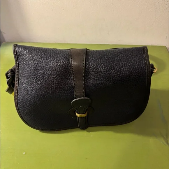 Vintage Dooney & Burke Black Leather Shoulder Bag - Picture 1 of 8